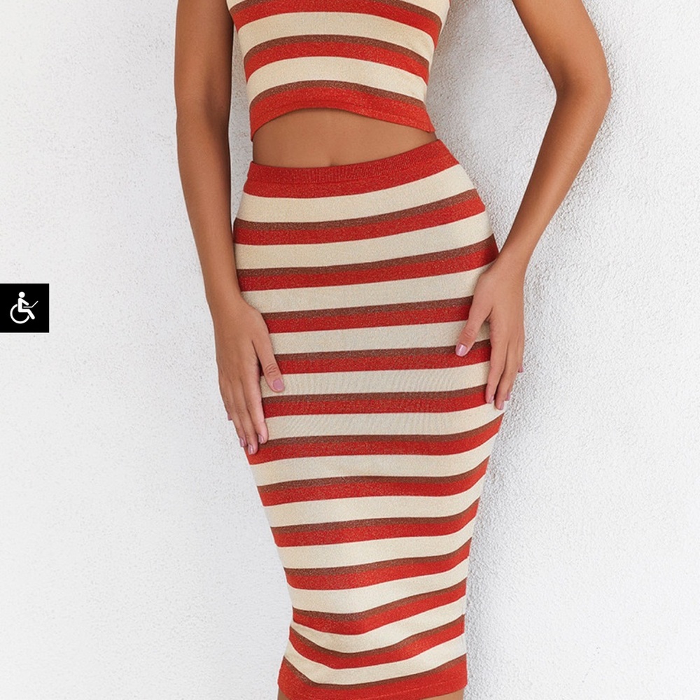 Mistress rocks knit striped skirt